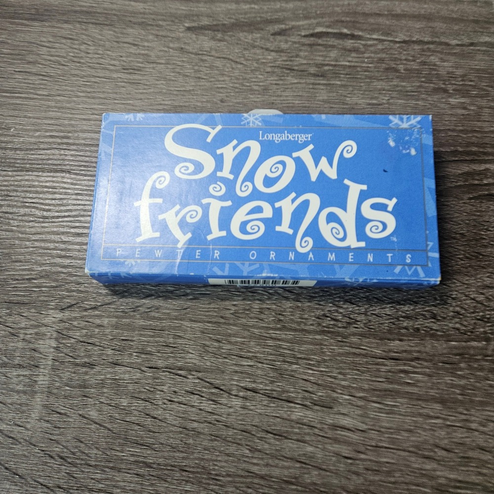 Longaberger Snow Friends Pewter Ornaments Set of 2 Snowball & Flurry 72800 1999